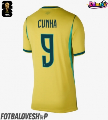 Brazílie Matheus Cunha #9 Dámské Domácí Dres MS 2026 Krátký Rukáv